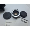 Vivitar MC  2X Tele Converter PK-A/R-PK in Pouch with documentation and  Caps -Pentax Mount