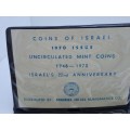6 Uncirculated 1948-1970 Coins of Israel 1970 Issue 22nd Anniversary in Wallet