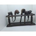 5 Used Vintage smoking Pipes with wooden stand-1 Antique Petersons System Pipe with sterling silver