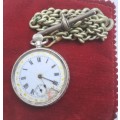 Antique Hallmarked Sterling Silver Pocket watch SWISS Movement --NOT WORKING