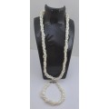 Vintage 3 Strand Genuine Pearl Necklace with Matching Bracelet