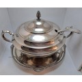 A Large Vintage 1950`s Seranco B.M Mount Silver-plate Tureen with Ladle and Tray