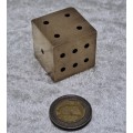 Vintage Solid Brass Dice Paper weight  31mm Cube- 260grams