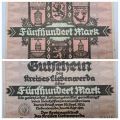 1922 Germany 500 Mark  German notgeld  Liebenwerda/Stadt Note-Emergency Money