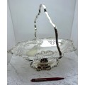 Antique /Vintage  Silver plated Swing Handle Tray - 26cm tall  x 10cm x32cm x 25cm