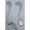 2 Jenna Clifford Pewter bookmarks -Swan and Leopard