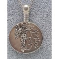 Vintage Kedem Sterling Silver Pendant on Chain Made in Israel. (Necklace)