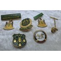 A Collection of 7 Vintage Enamel Bages and Pins ,Johannesburg Bowling?