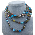 Beautiful Vintage Genuine Multi Color Fresh water Pearl Necklace -1,5 Meters Long (150cm)