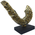 Collectable Original 925 sterling Silver and Gold Figurine of Shofar Rams  Horn- by H.Karshi Israel