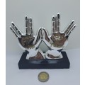 Collectable Original 925 sterling Silver Figurine of Priest Hands with Blessing- by H.Karshi Israel