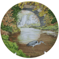 Vintage 1987 Royal Doulton Decorative Plate Waterside Series `The Heron` -WITH WIRE HANGER