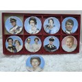 Vintage Circa 1981 The Royal Family set of 8 plus 1-St.George Fine China mini Plates