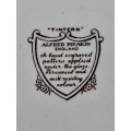 Vintage Alfred Meakin `Tintern` Hand Engraved Porcelain Plate  -Made in England.