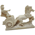 Vintage  Roman Chariot, Warrior & Horses Cart Sculpture by A. Santini - Made in Italy