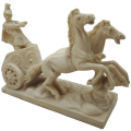Vintage  Roman Chariot, Warrior & Horses Cart Sculpture by A. Santini - Made in Italy