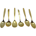 6 X Gold Plated Trieste Teaspoons (Not all the same Pattern)