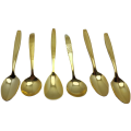6 X Gold Plated Trieste Teaspoons (Not all the same Pattern)
