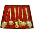 6 X Gold Plated Trieste Teaspoons (Not all the same Pattern)