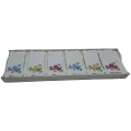 Vintage 6 Le Fleur Floral Porcelain Name Plates / Place Markers -Boxed