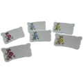 Vintage 6 Le Fleur Floral Porcelain Name Plates / Place Markers -Boxed