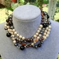 Beautiful Vintage Genuine Multicolored Pearl Necklace 152cm (1,5 meter)in wooden Box.