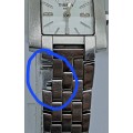 Pre-owned Ladies Tissot Quartz Watch L835/935 SKP-JA-1 -Working- a piece of the strap is missing,