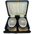 Vintage Hallmarked 1932 Sterling SILVER Gentlemen`s Styling Hair Brush set Birmingham England-Boxed