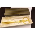 Vintage Food Tongs (Gold / Plated ) 183x55mm Unused - Boxed