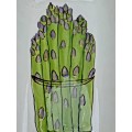 2 Ceramic Asparagus serving Dishes -Hand Painted