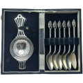 Vintage 7 pc Silver Plated (E.P.N.S) Teaspoons and Tea Strainer -Boxed