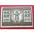 Germany 1921 NotGeld-25 Pfennig 1921-Gutschein der Stadt Mucheln -UNC