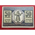 Germany  1921 German notgeld  Saxony, Prussian province of Mücheln, 50 Pfennig-UNC