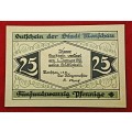 Germany 1921 German notgeld  Saxony, Prussian province of Mücheln, 25 Pfennig-UNC