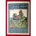 German notgeld 1921  -Rhine, Prussian province of  Rhine District of Monschau-  75 Pfennig-UNC