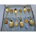 6 Vintage Gold Plated Tea Spoons - Johannesburg 1886-1986 Centenary -Boxed -Unused