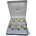 6 Vintage Gold Plated Tea Spoons - Johannesburg 1886-1986 Centenary -Boxed -Unused