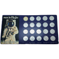 1970 Shell Commemorating Man In Flight Collection  15 of 16 Coins tokens on Card (No 1 missing)