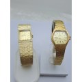 Two Vintage SWISS  Grovana Ladies Gold Plated Mechanical Watches each with 17 Jewels -NOT WORKING