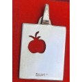 Vintage Sterling Silver Disc with Apple Pendant- Unused with No Engraving on It -3,64 Grams