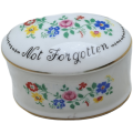 Small Vintage Crown Fine Bone China Not Forgotten Trinket Box with Lid Staffordshire England.