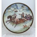 A Vintage Life in Russia Winter Sleigh Ride Decorative Porcelain Plate.