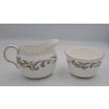 Vintage Royal Grafton MARLBOROUGH Pattern Sugar Bowl and Creamer -Fine Bone China (tiny Chip)