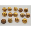 14 Vintage SAAF Buttons-Brass- 23mm (South African Airforce)