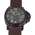 Megir Mens Quartz watch with Leather strap -Large Face-Working
