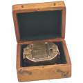 1940`S Stanley London Natural Sine Solid Brass Compass-in Wooden Box