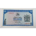 Rare !! 1970 Rhodesia 1 Dollar (One Dollar) Banknote