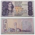 1981 G.P.C. de Kock  -B1 Prefix - South Africa R5- 5 Rand Bank note -UNC
