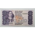 1978 TW de Jongh South Africa 5 Rand- R5-Prefix B81 -Bank Note