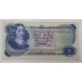 1974 TW de Jongh South Africa 2 Rand- R2-Prefix D6 -Bank Note